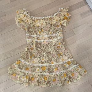 RYSE lace floral off the shoulder mini dress size SMALL